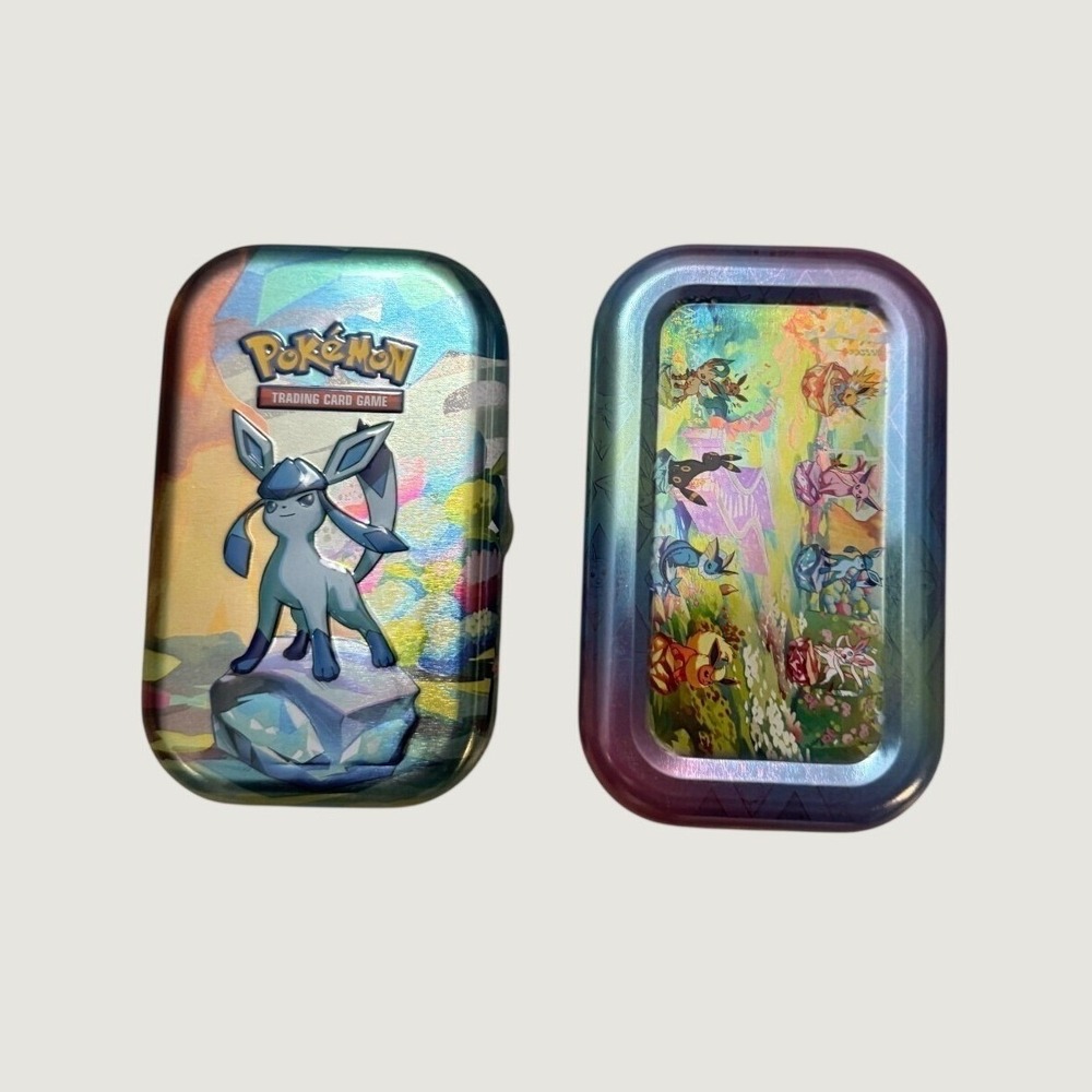 Pokémon Scarlet Violet Prismatic Evolutions Glaceon Mini Tin Empty Official TCG